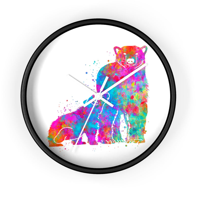 Watercolor Bear Family Wall Clock - Zuzi's