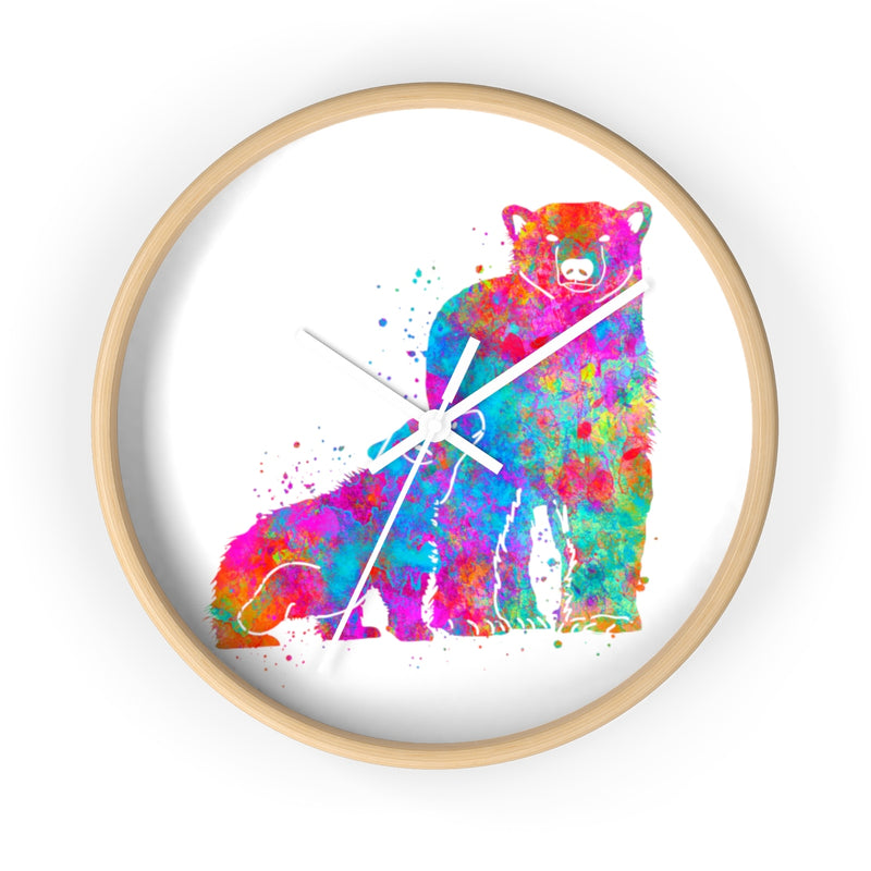 Watercolor Bear Family Wall Clock - Zuzi's