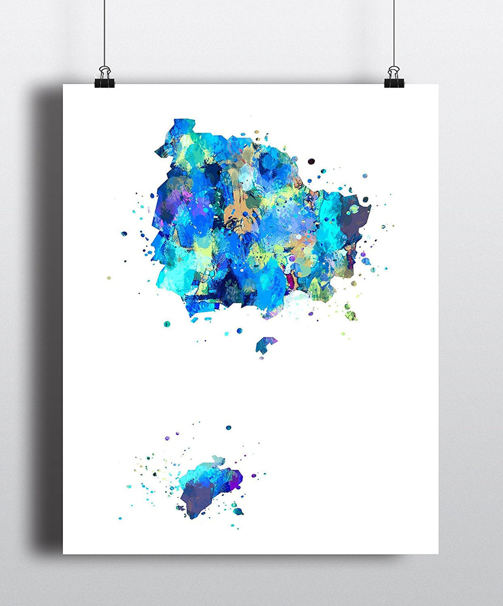 Norfolk Island Map Art Print - Unframed - Zuzi's