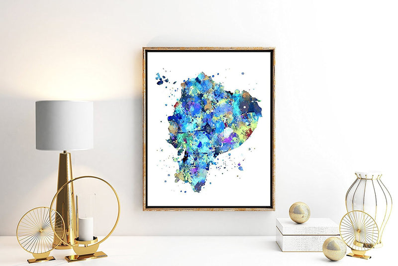 Ecuador Map Art Print - Unframed - Zuzi's