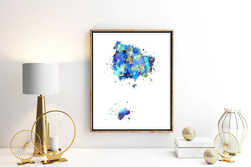 Norfolk Island Map Art Print - Unframed - Zuzi's