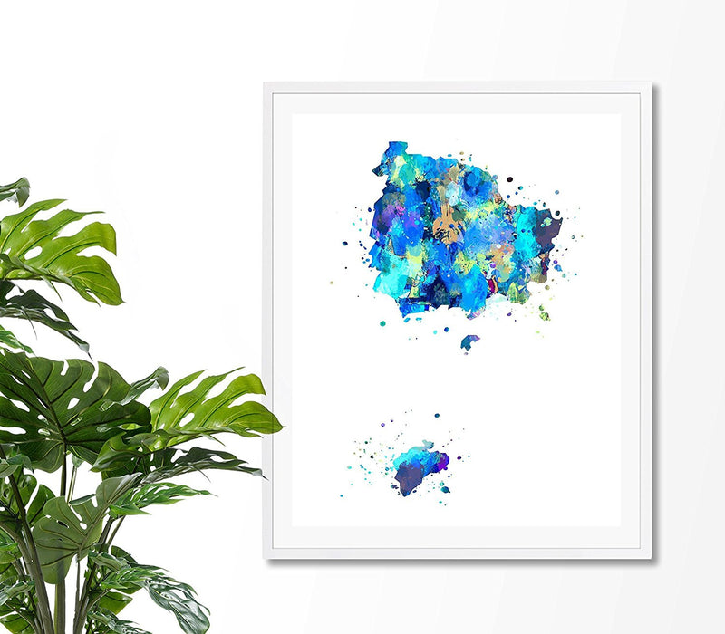 Norfolk Island Map Art Print - Unframed - Zuzi's