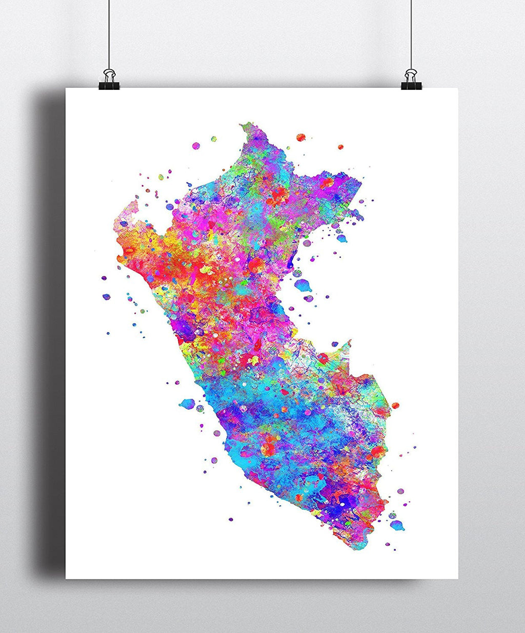 Peru Map Art Print Poster - Unframed - Zuzi's