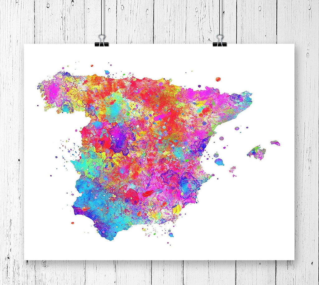 Spain Map Art Print - Unframed - Zuzi's