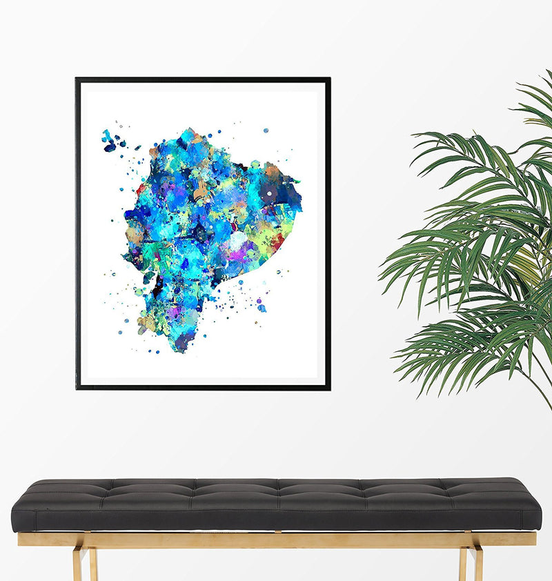 Ecuador Map Art Print - Unframed - Zuzi's