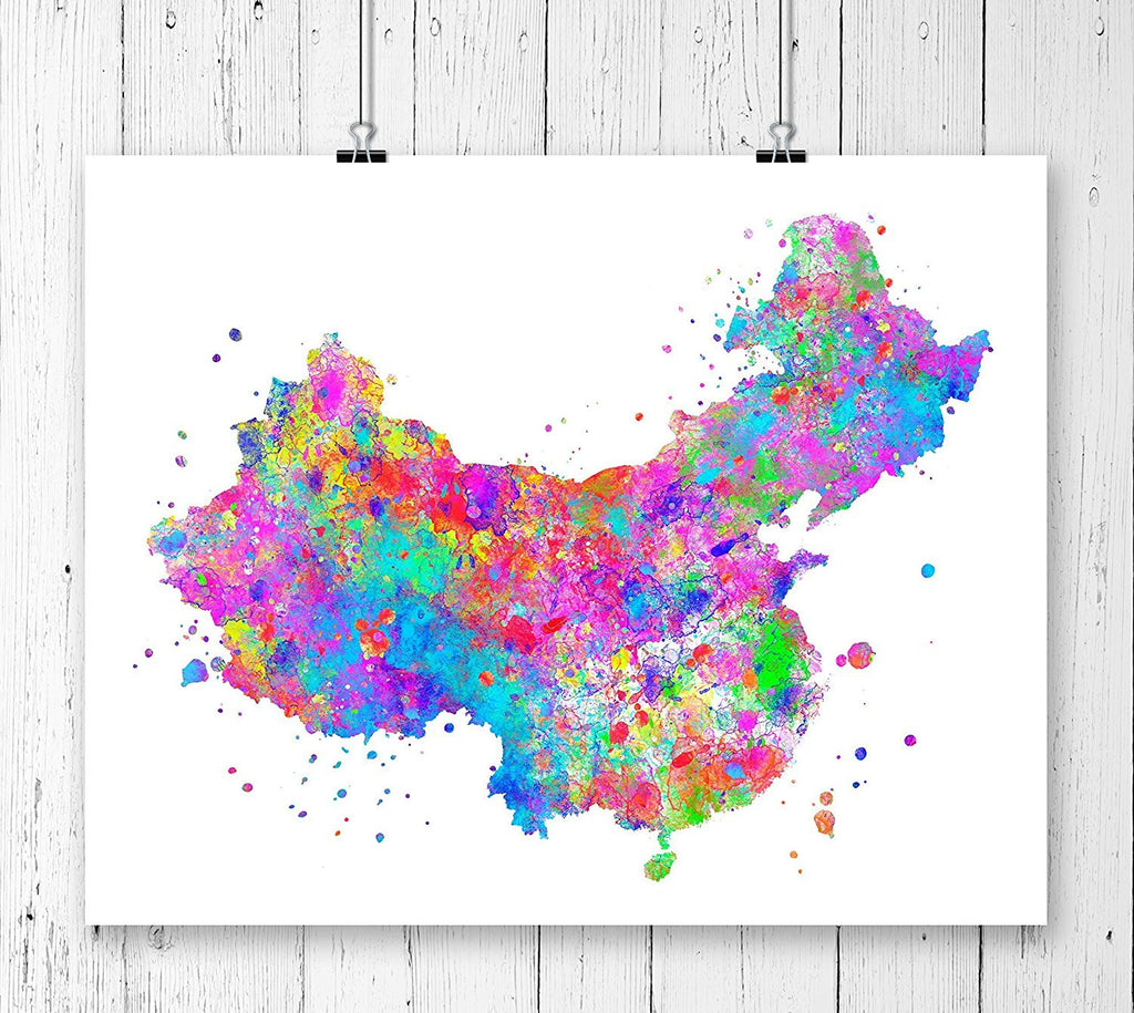 China Map Art Print - Unframed - Zuzi's