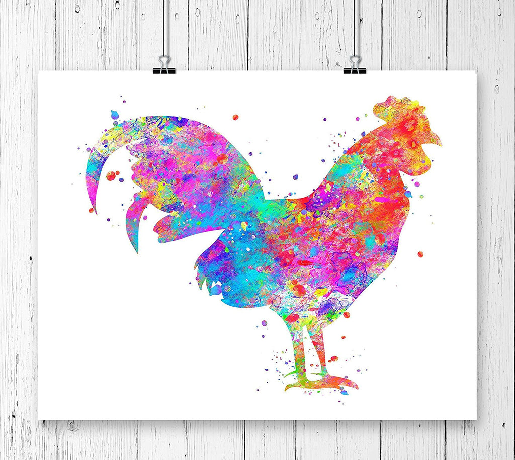 Rooster Watercolor Art Print - Unframed - Zuzi's