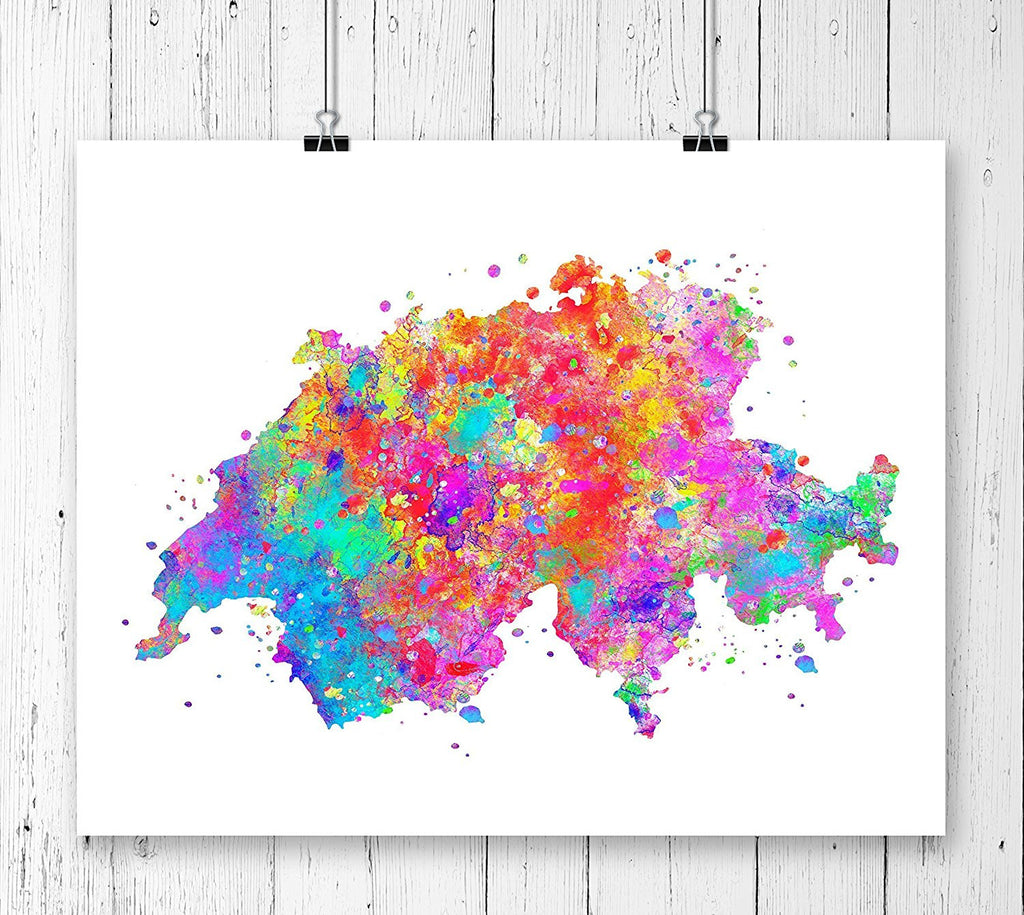 Switzerland Map Art Print - Unframed - Zuzi's