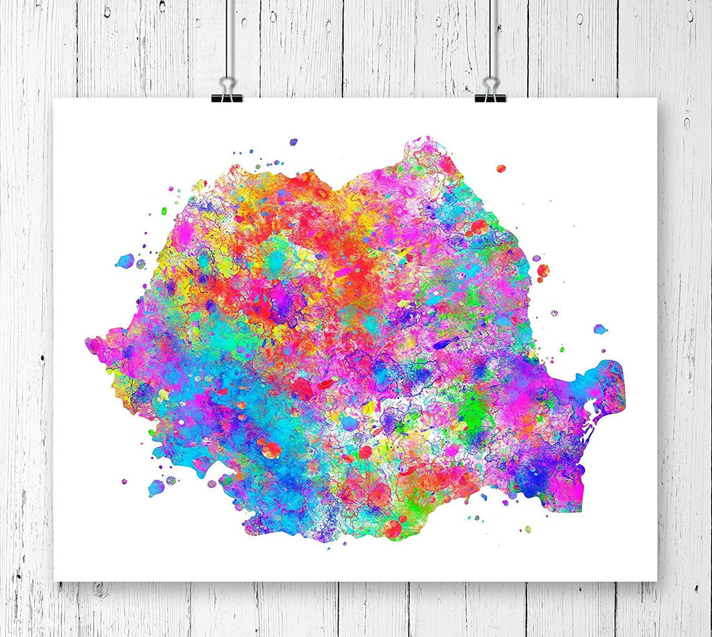 Romania Map Art Print - Unframed - Zuzi's