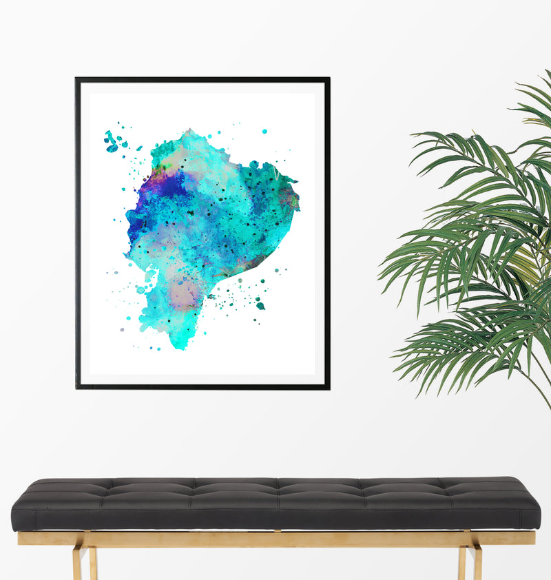 Ecuador Map Art Print - Unframed - Zuzi's