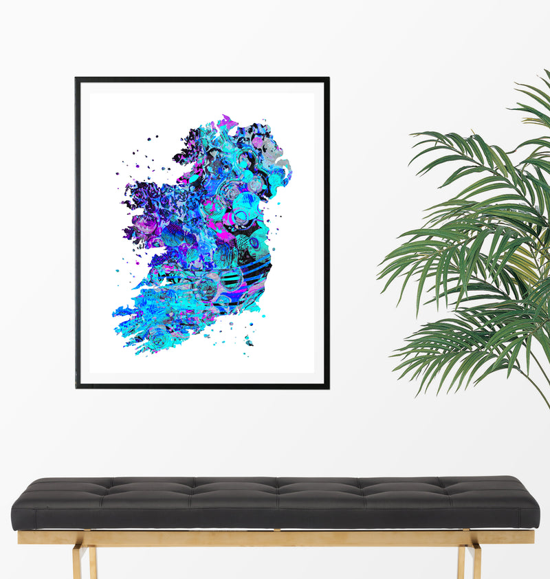 Ireland Map Art Print - Unframed - Zuzi's