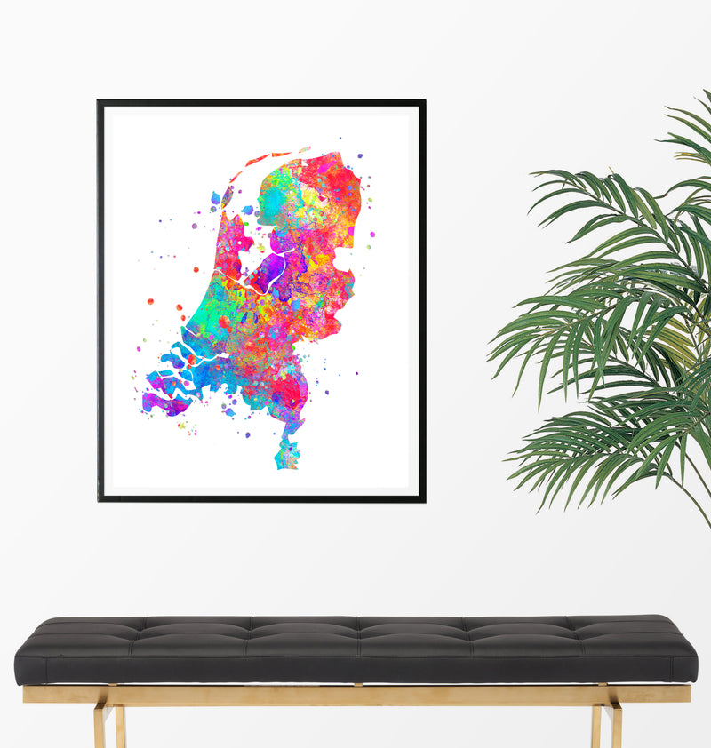 Netherlands Map Art Print - Unframed - Zuzi's