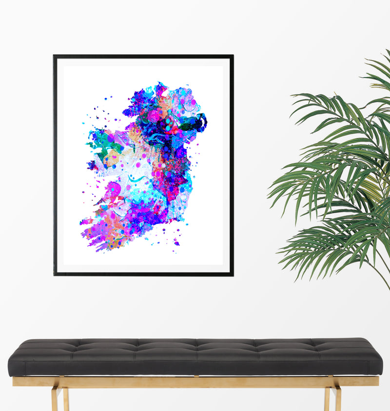 Ireland Map Art Print - Unframed - Zuzi's