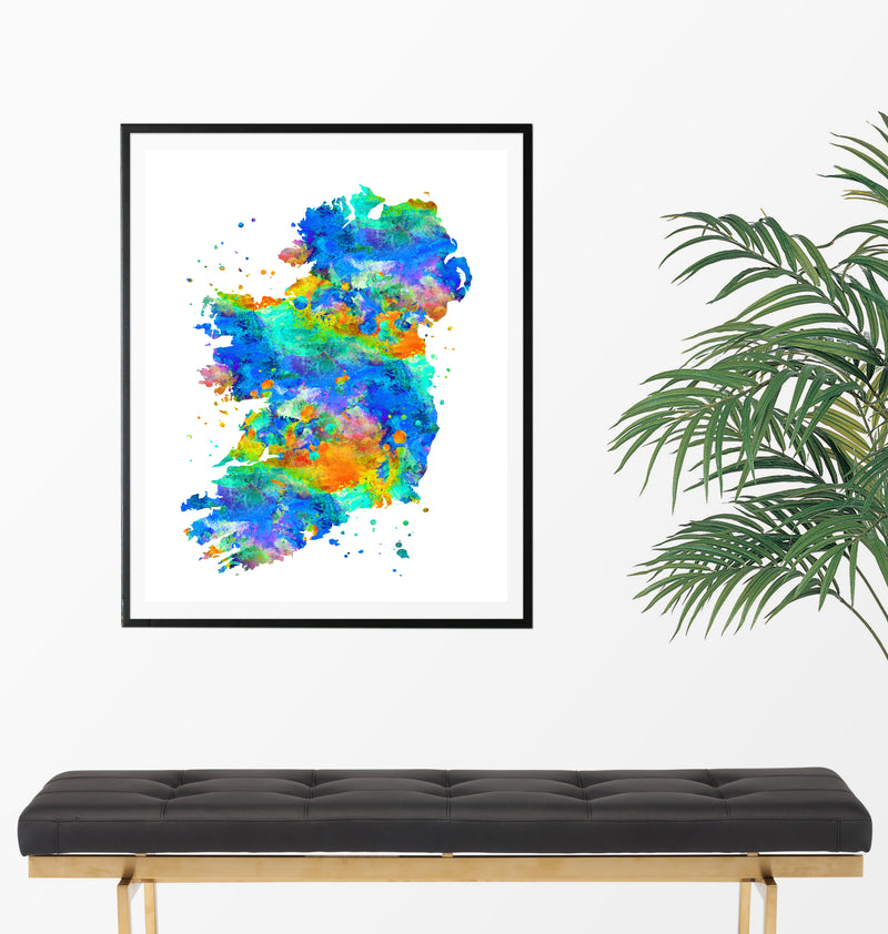 Ireland Map Art Print - Unframed - Zuzi's