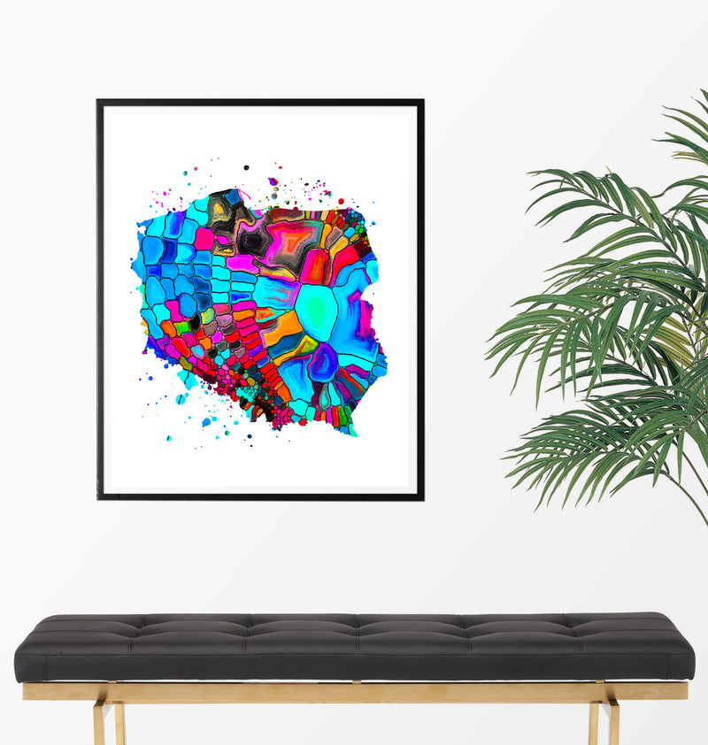 Poland Map Art Print - Unframed - Zuzi's