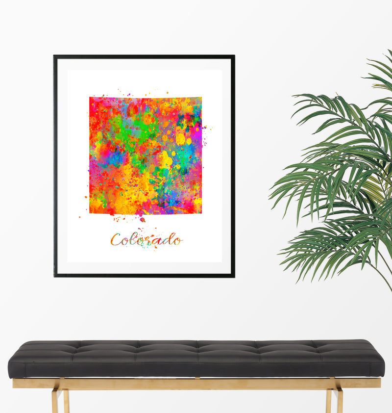 Colorado Map Watercolor Art Print - Unframed - Zuzi's