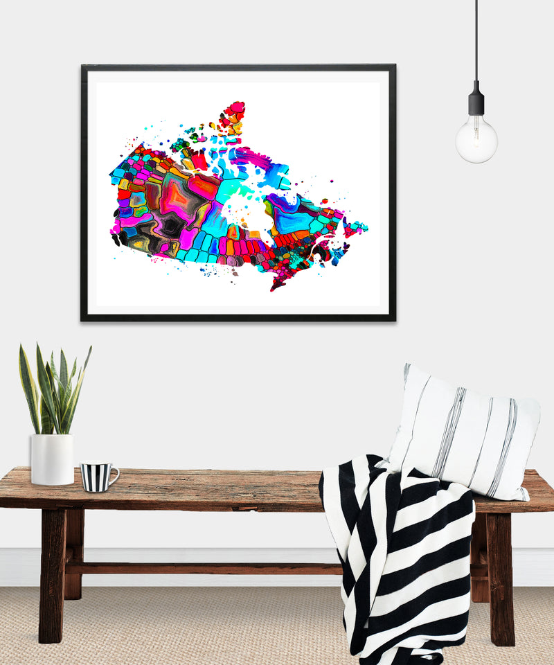 Canada Map Art Print - Unframed - Zuzi's