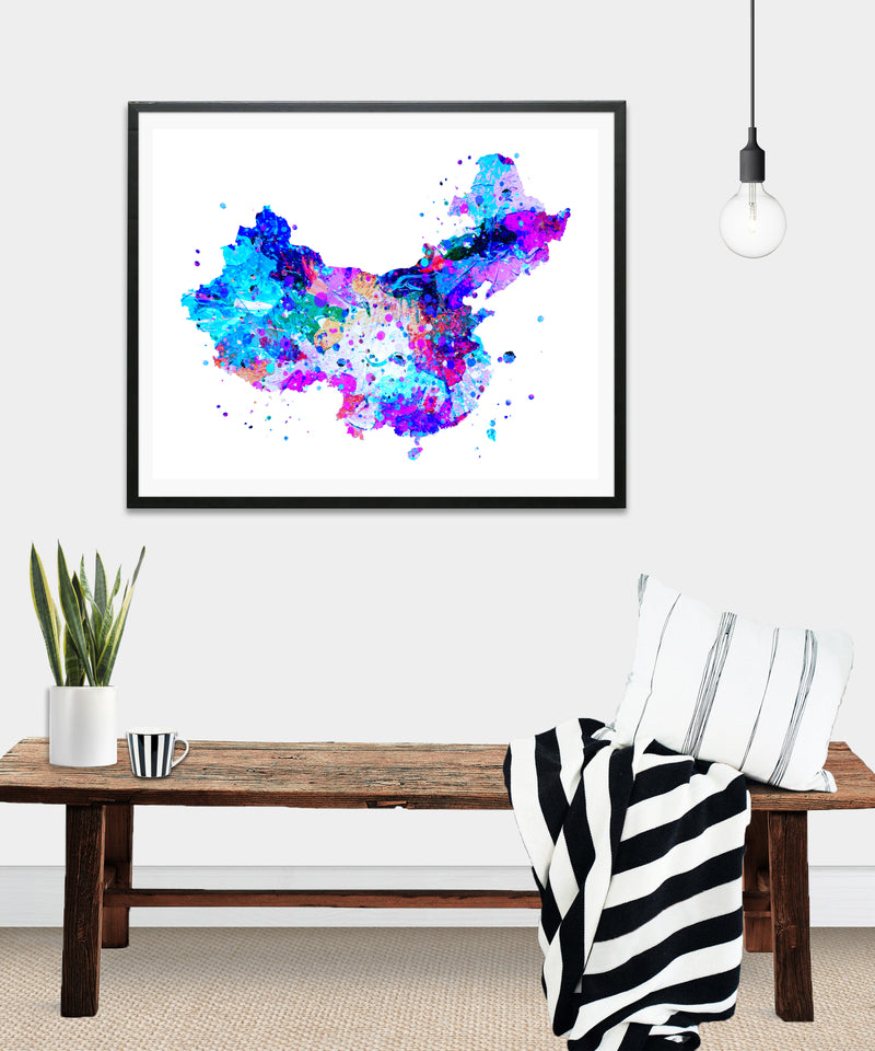 China Map Art Print - Unframed - Zuzi's