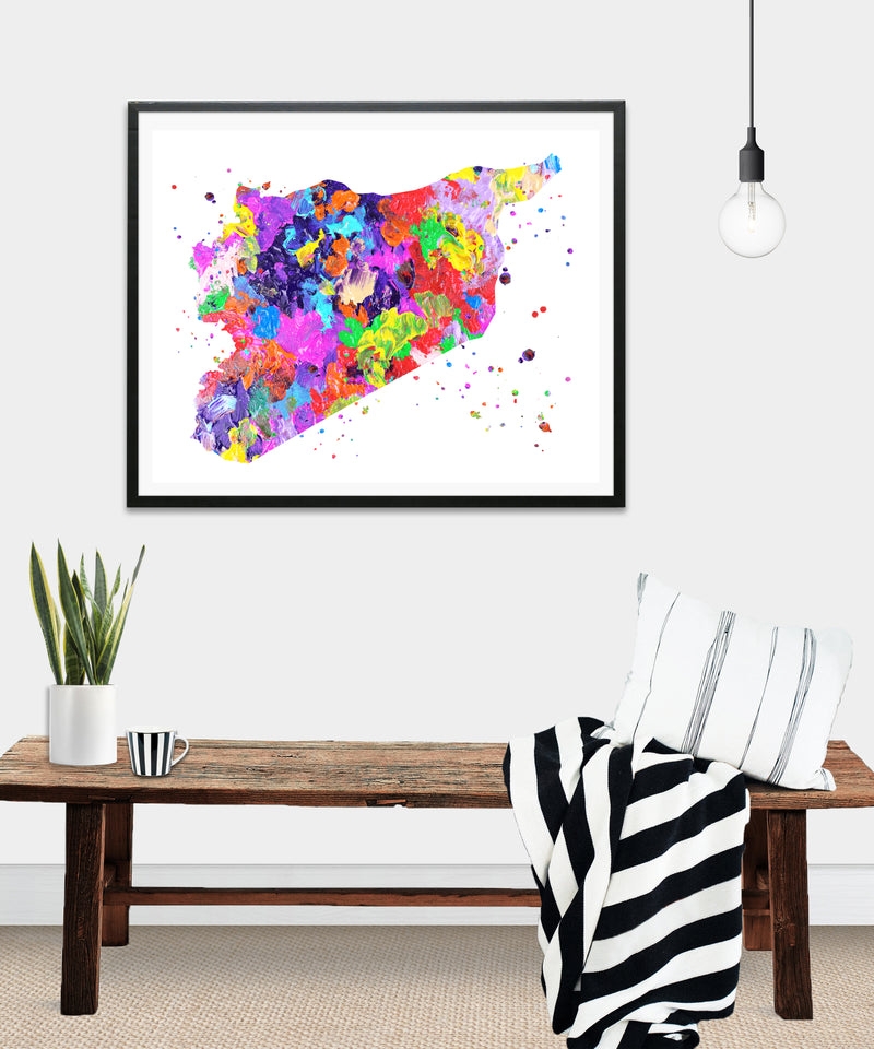 Syria Map Art Print - Unframed - Zuzi's