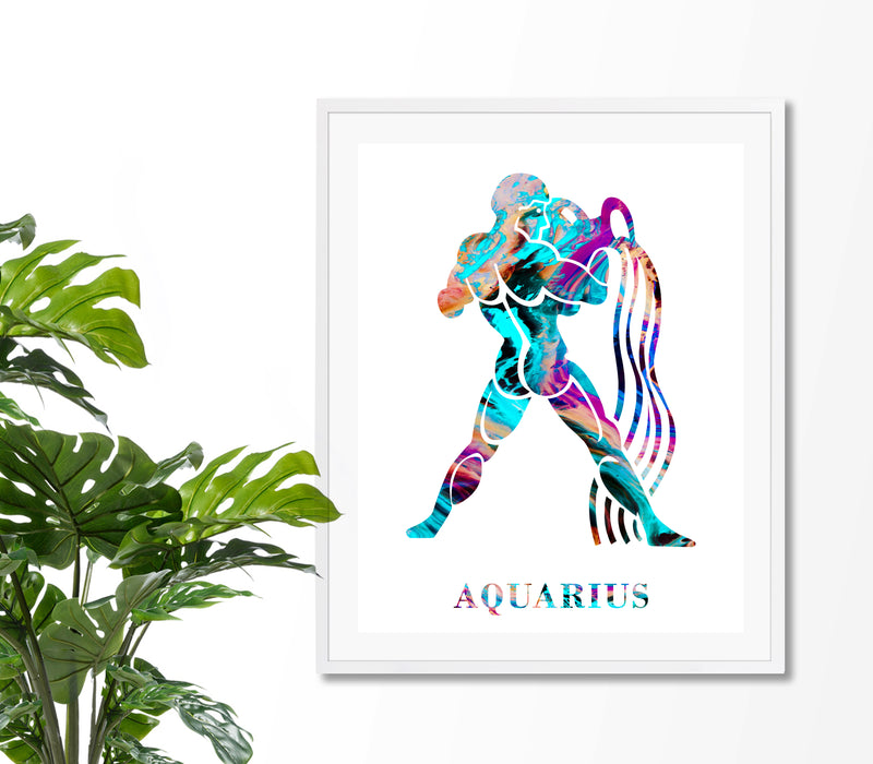 Aquarius Astrology Art Print - Unframed - Zuzi's