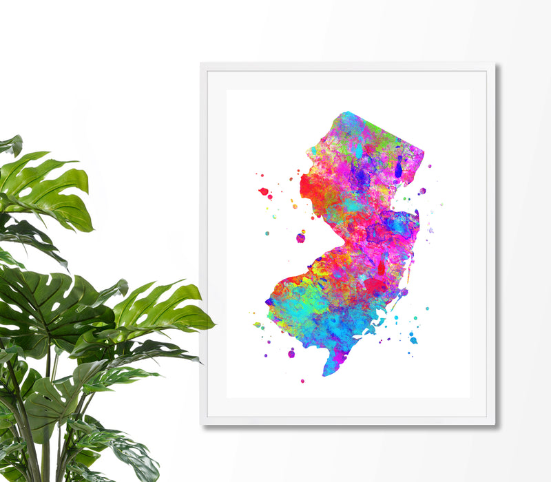 New Jersey Map Art Print - Unframed - Zuzi's