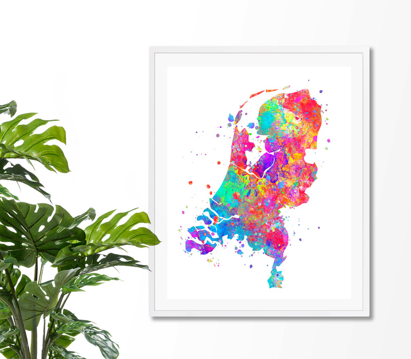 Netherlands Map Art Print - Unframed - Zuzi's