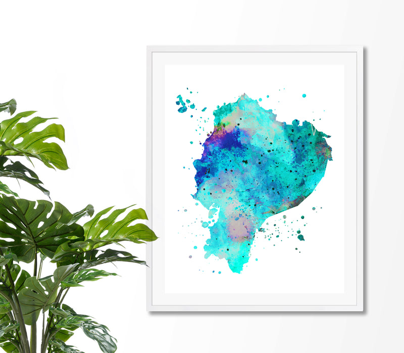 Ecuador Map Art Print - Unframed - Zuzi's