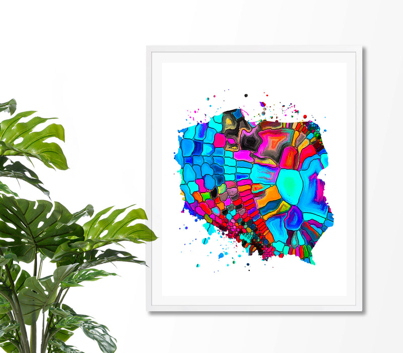 Poland Map Art Print - Unframed - Zuzi's