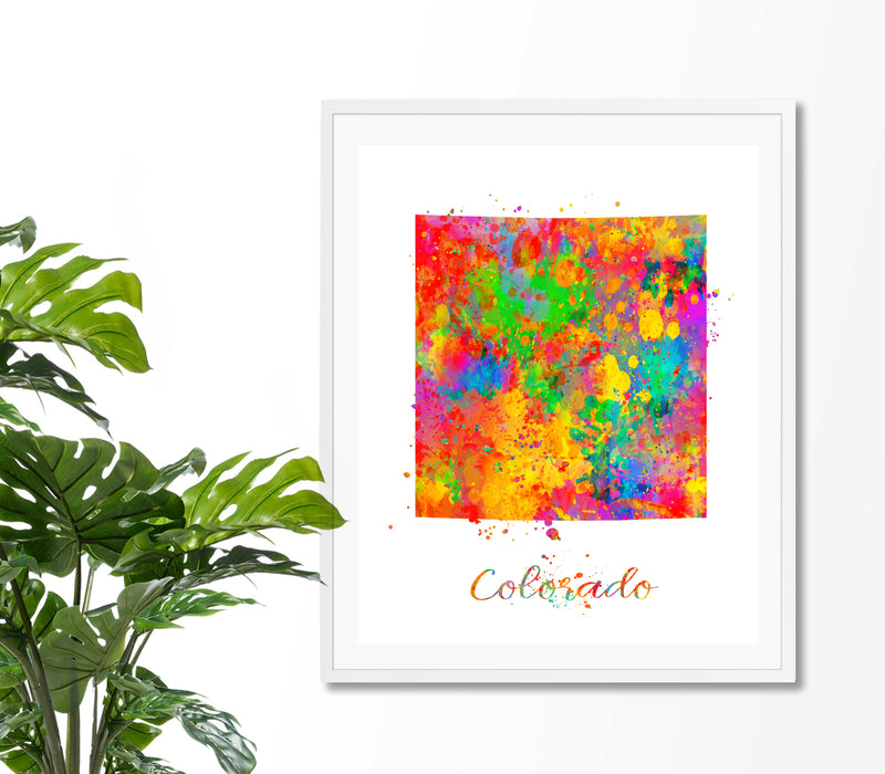 Colorado Map Watercolor Art Print - Unframed - Zuzi's