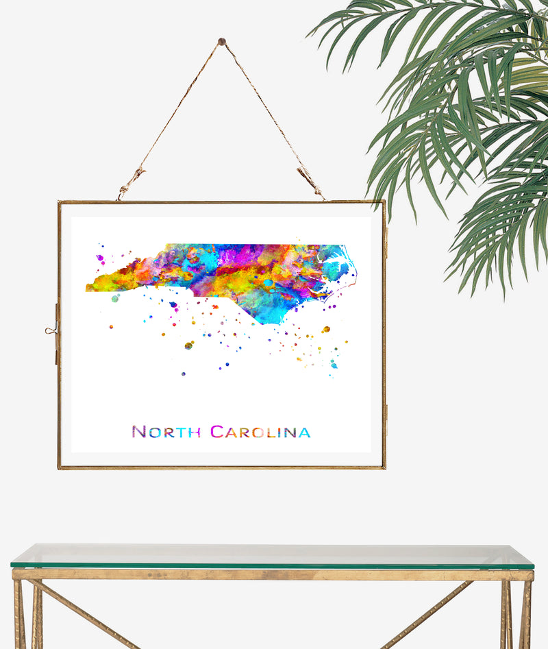 North Carolina Map Art Print - Unframed - Zuzi's