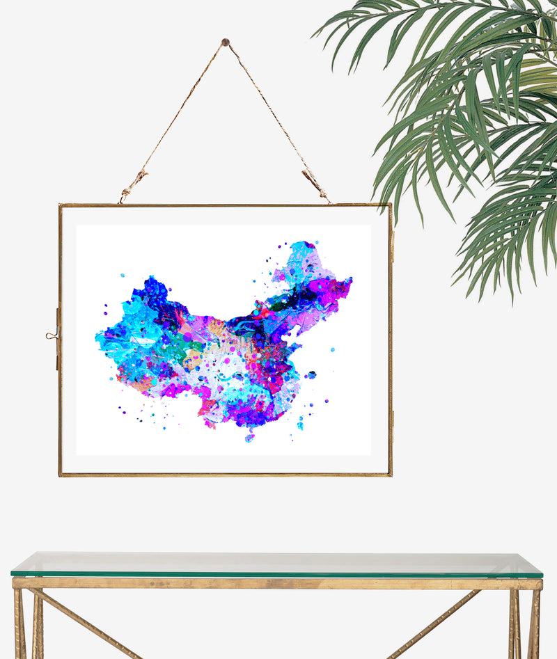 China Map Art Print - Unframed - Zuzi's