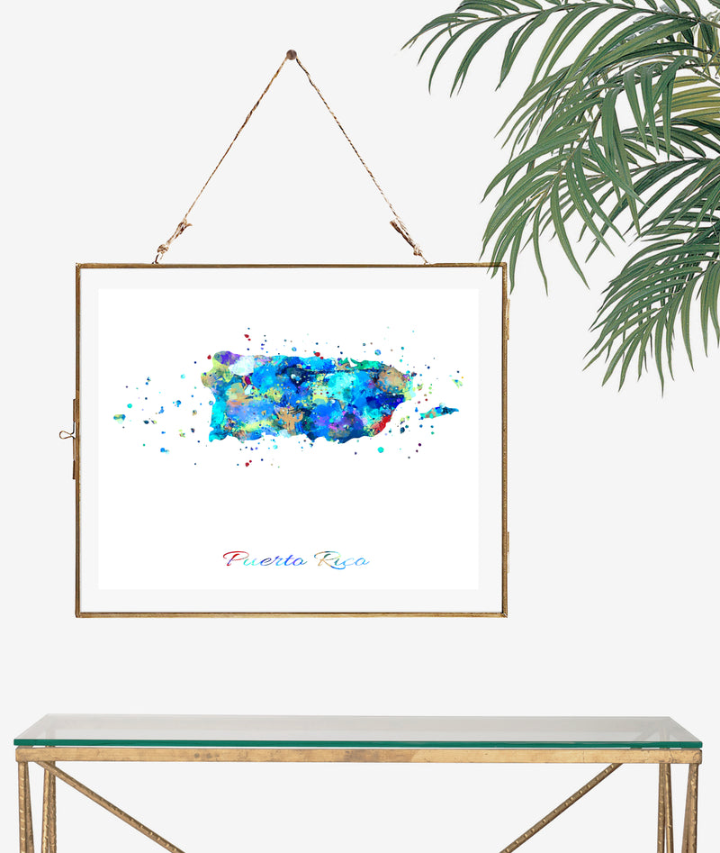 Puerto Rico Map Art Print - Unframed - Zuzi's