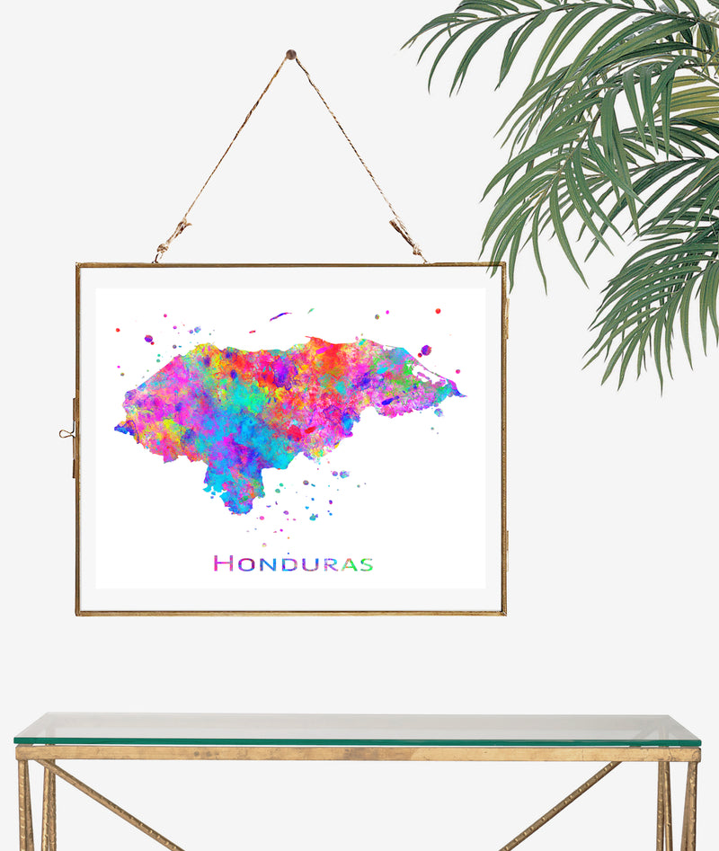 Honduras Map Art Print - Unframed - Zuzi's