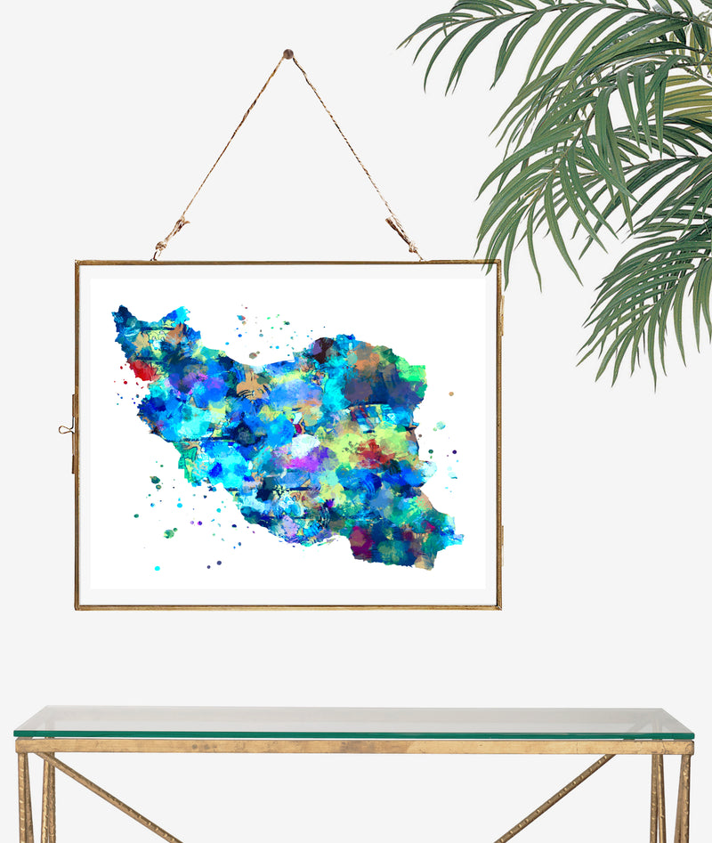 Iran Map Art Print - Unframed - Zuzi's