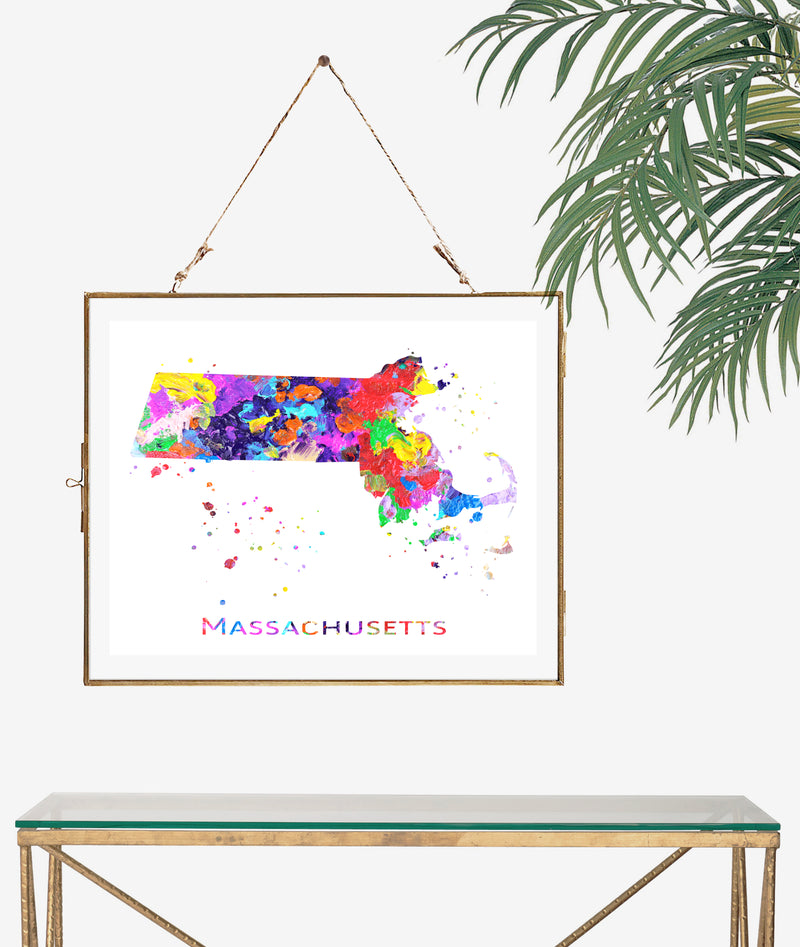 Massachusetts Map Art Print - Unframed - Zuzi's