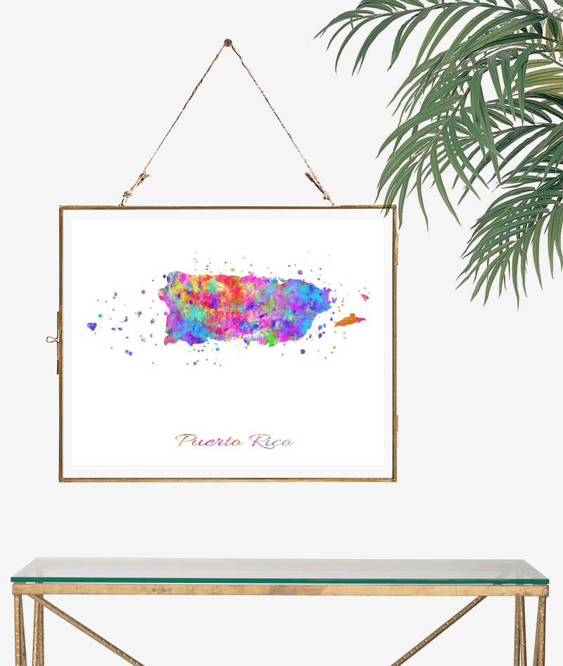 Puerto Rico Map Art Print - Unframed - Zuzi's