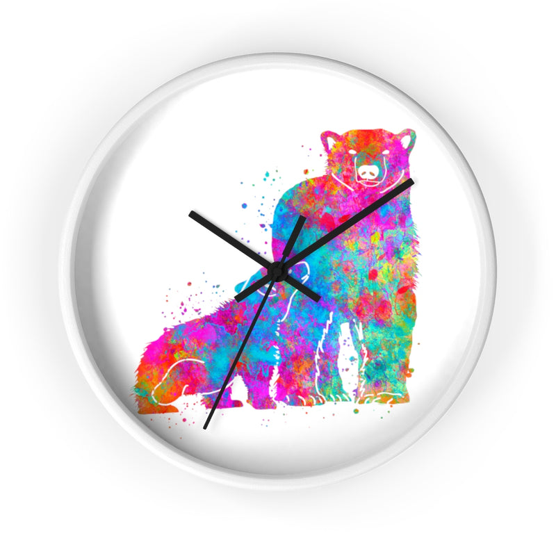 Watercolor Bear Family Wall Clock - Zuzi's