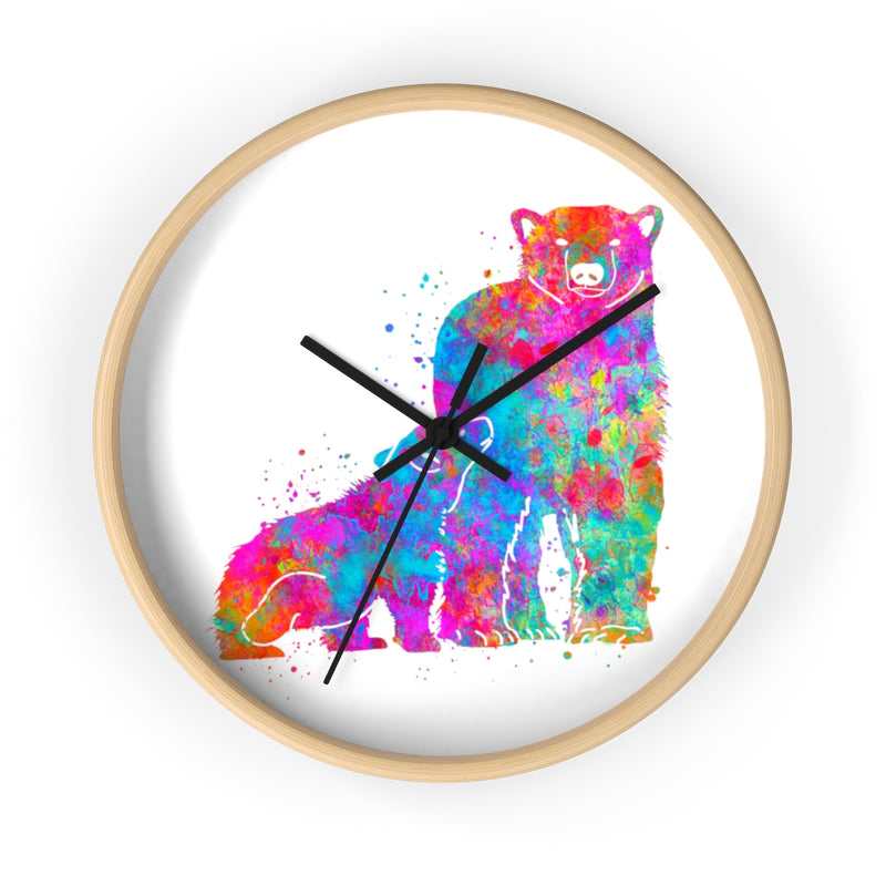 Watercolor Bear Family Wall Clock - Zuzi's