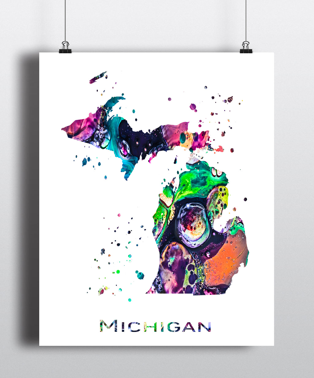 Michigan Map Art Print - Unframed - Zuzi's