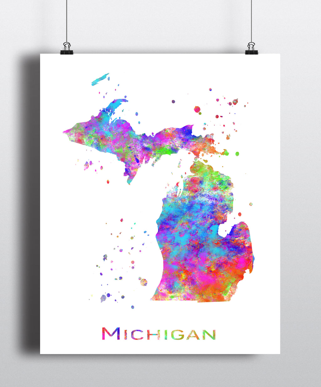 Michigan Map Art Print - Unframed - Zuzi's