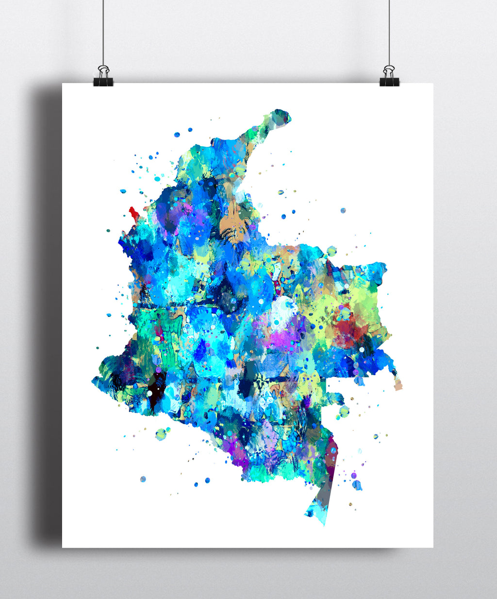 Colombia Map Art Print - Unframed - Zuzi's