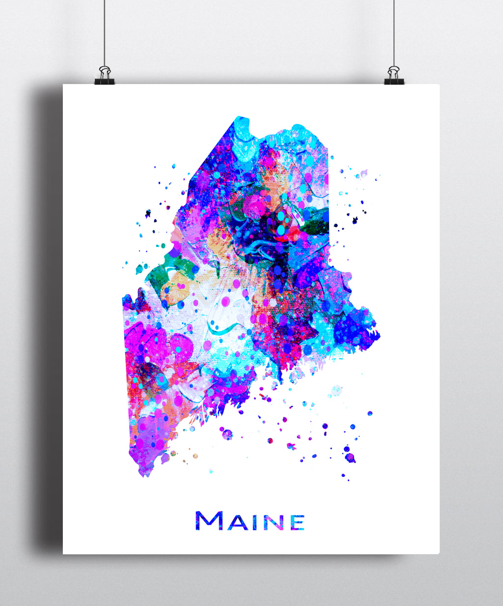 Maine Map Art Print - Unframed - Zuzi's