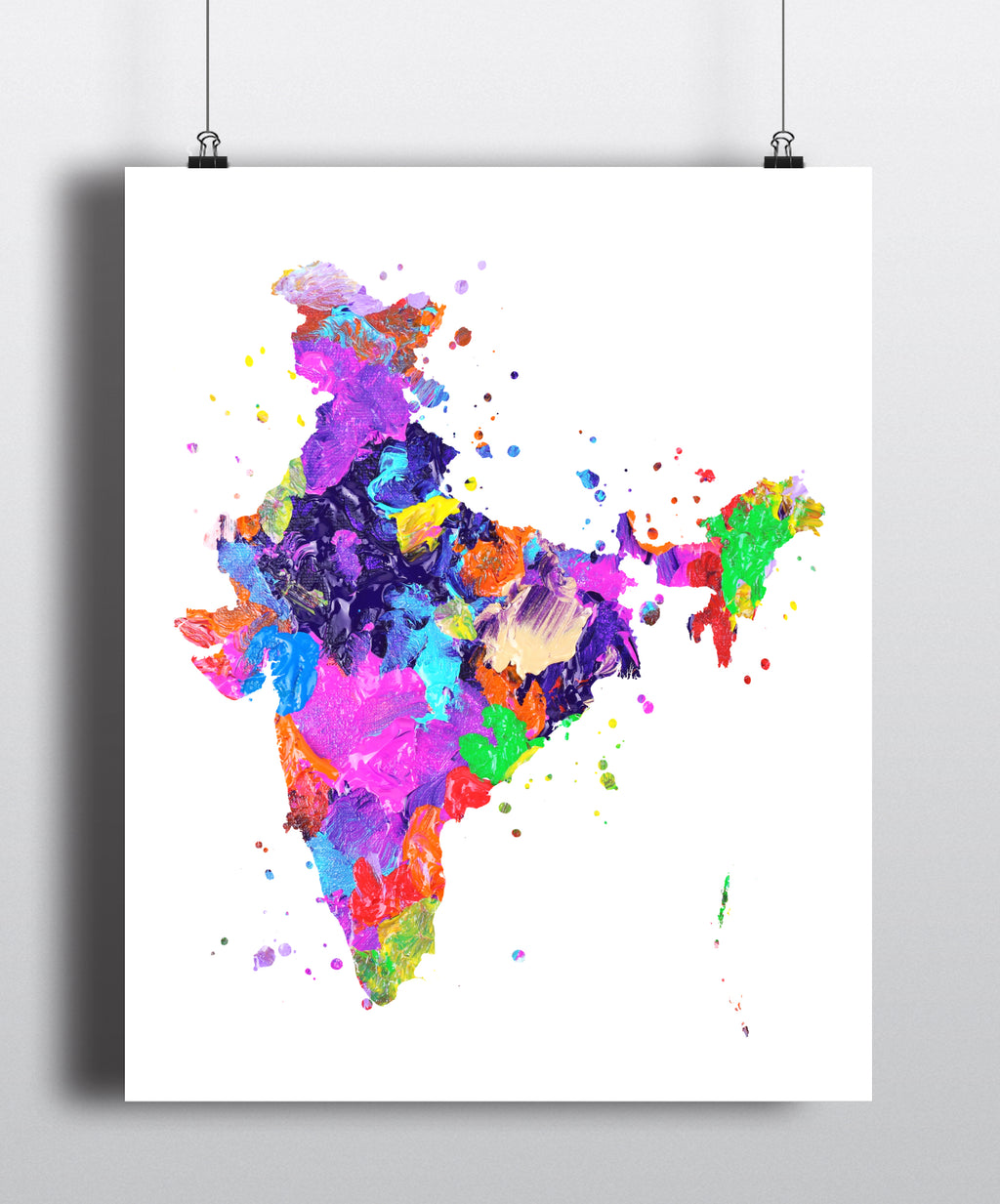 India Map Art Print - Unframed - Zuzi's