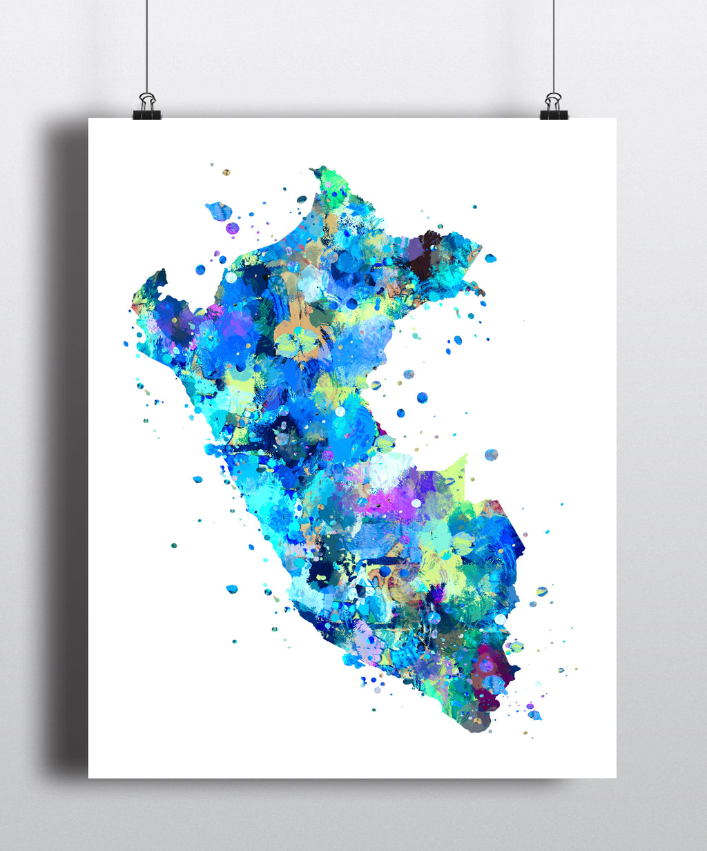 Peru Map Art Print Poster - Unframed - Zuzi's