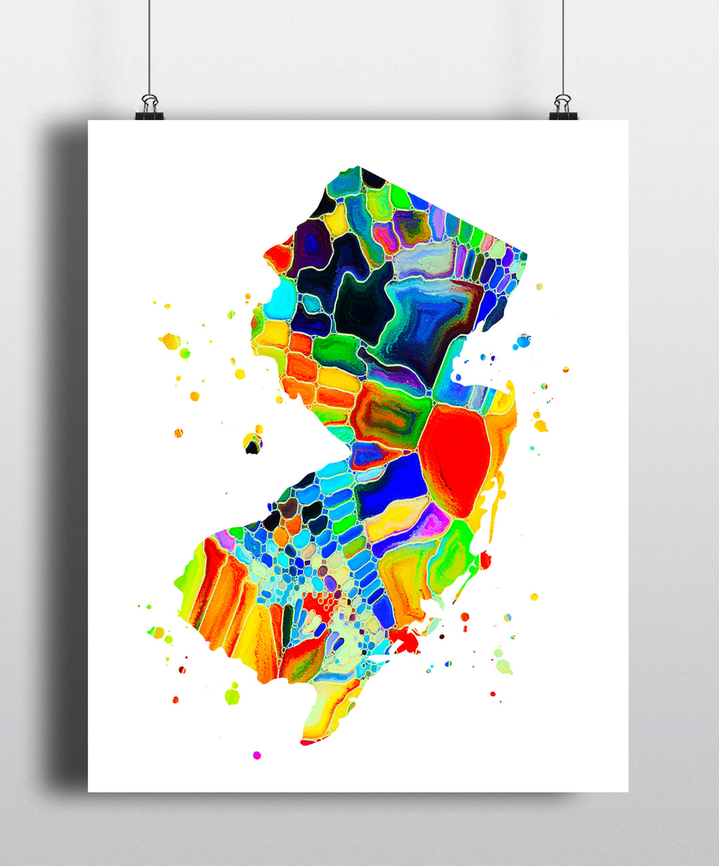 New Jersey Map Art Print - Unframed - Zuzi's