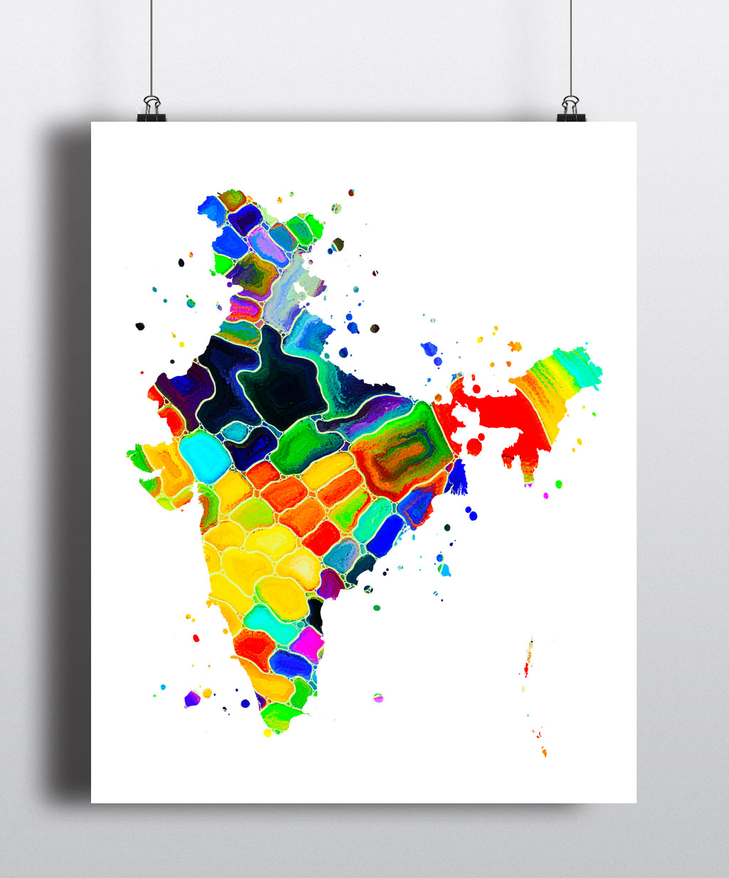 India Map Art Print - Unframed - Zuzi's