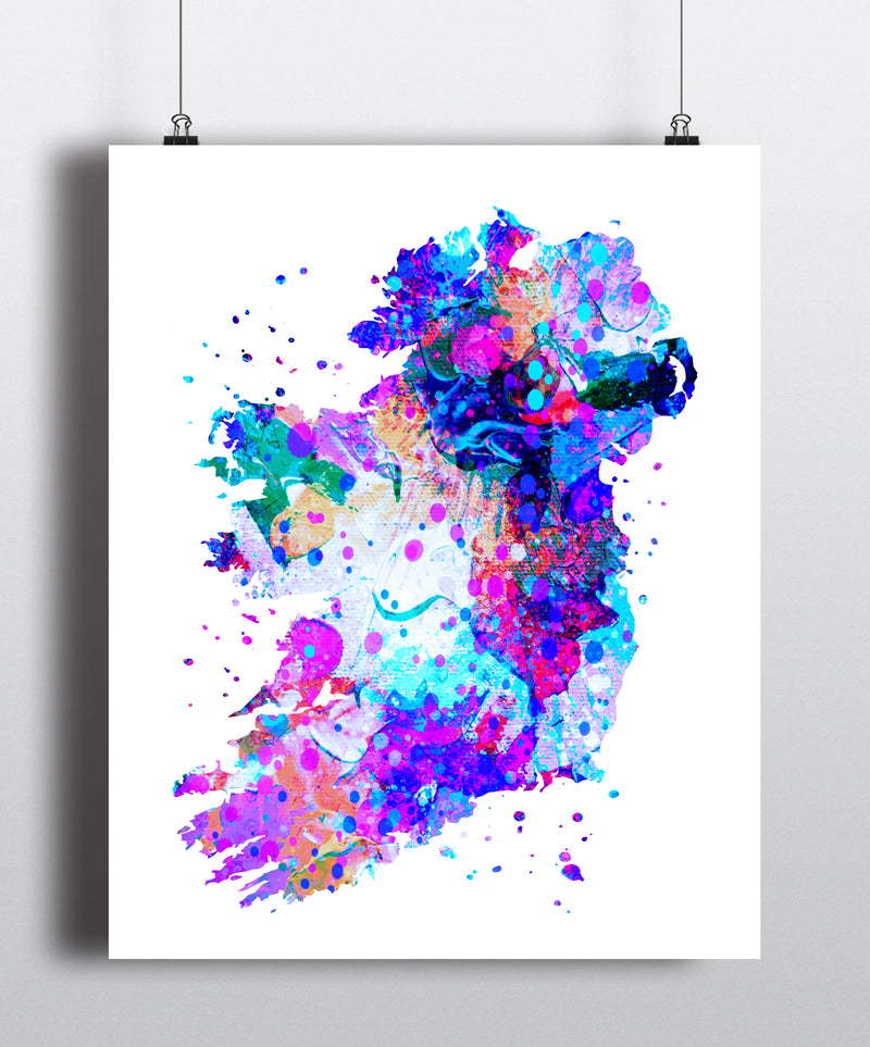 Ireland Map Art Print - Unframed - Zuzi's