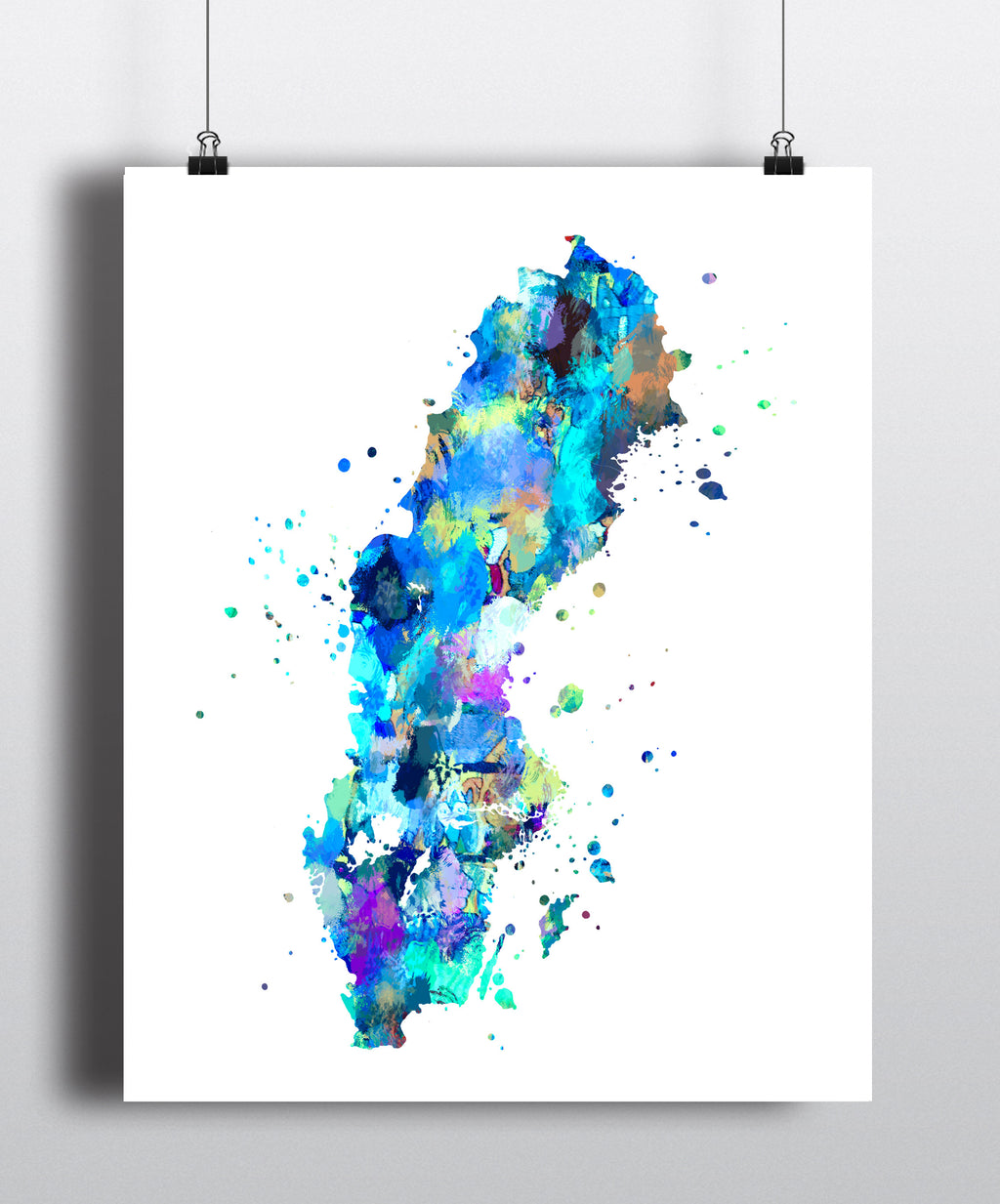 Sweden Map Art Print - Unframed - Zuzi's