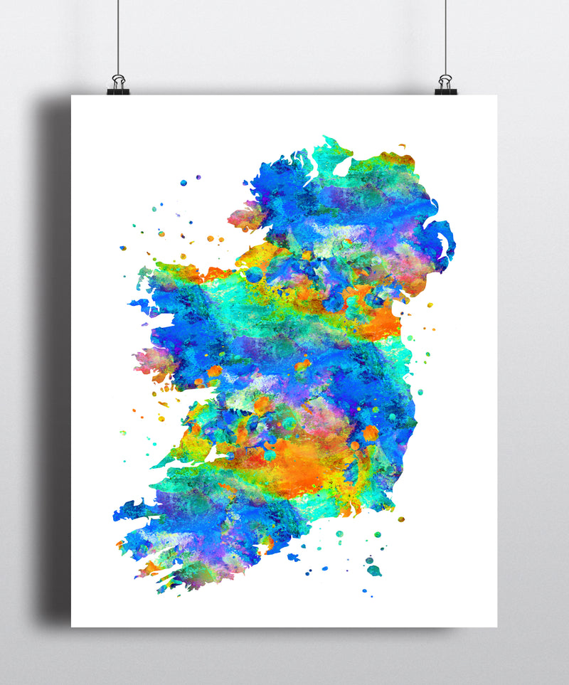 Ireland Map Art Print - Unframed - Zuzi's