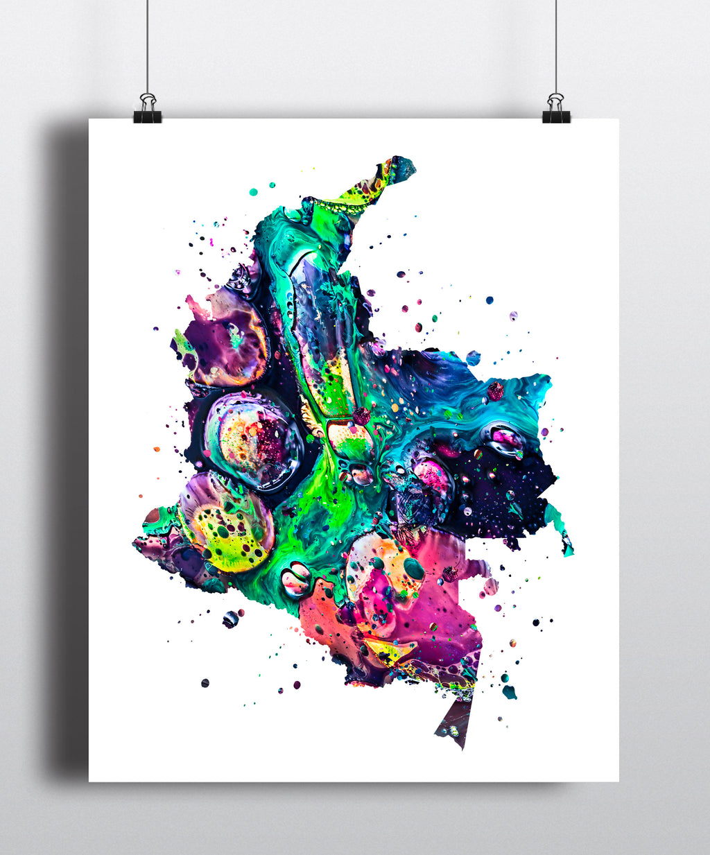 Colombia Map Art Print - Unframed - Zuzi's